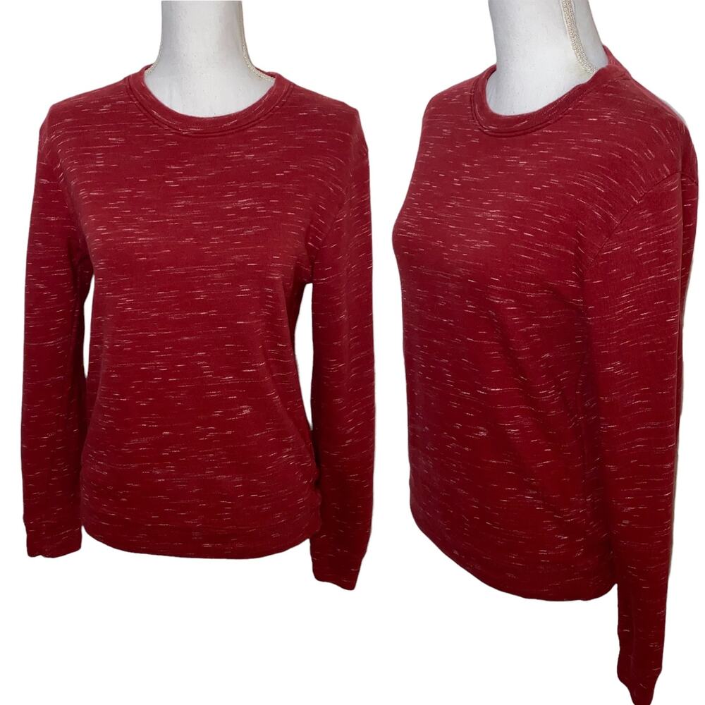 APC Crewneck Sweatshirt Cotton Blend Red Spacedye Rue Madame Paris, Size XS